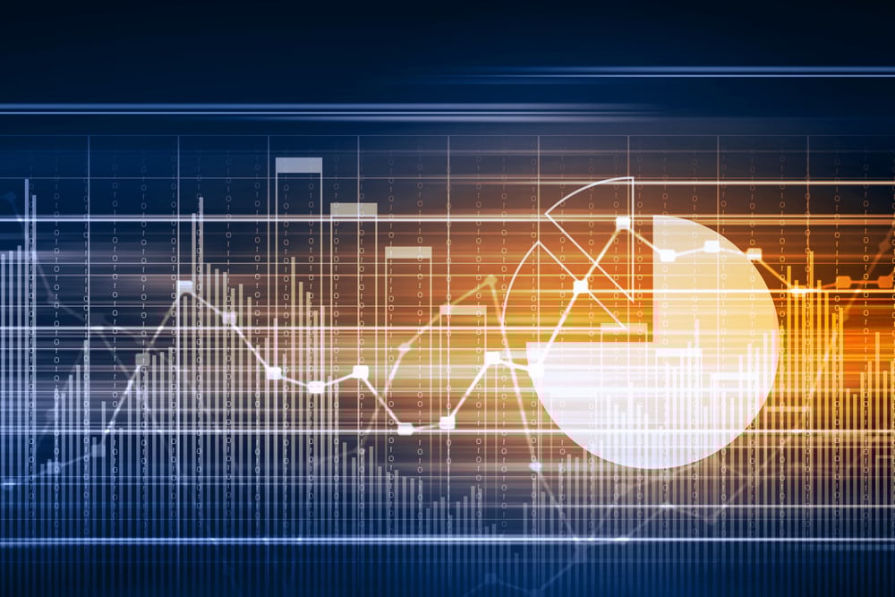 Business graph with arrow showing profits and gains-1